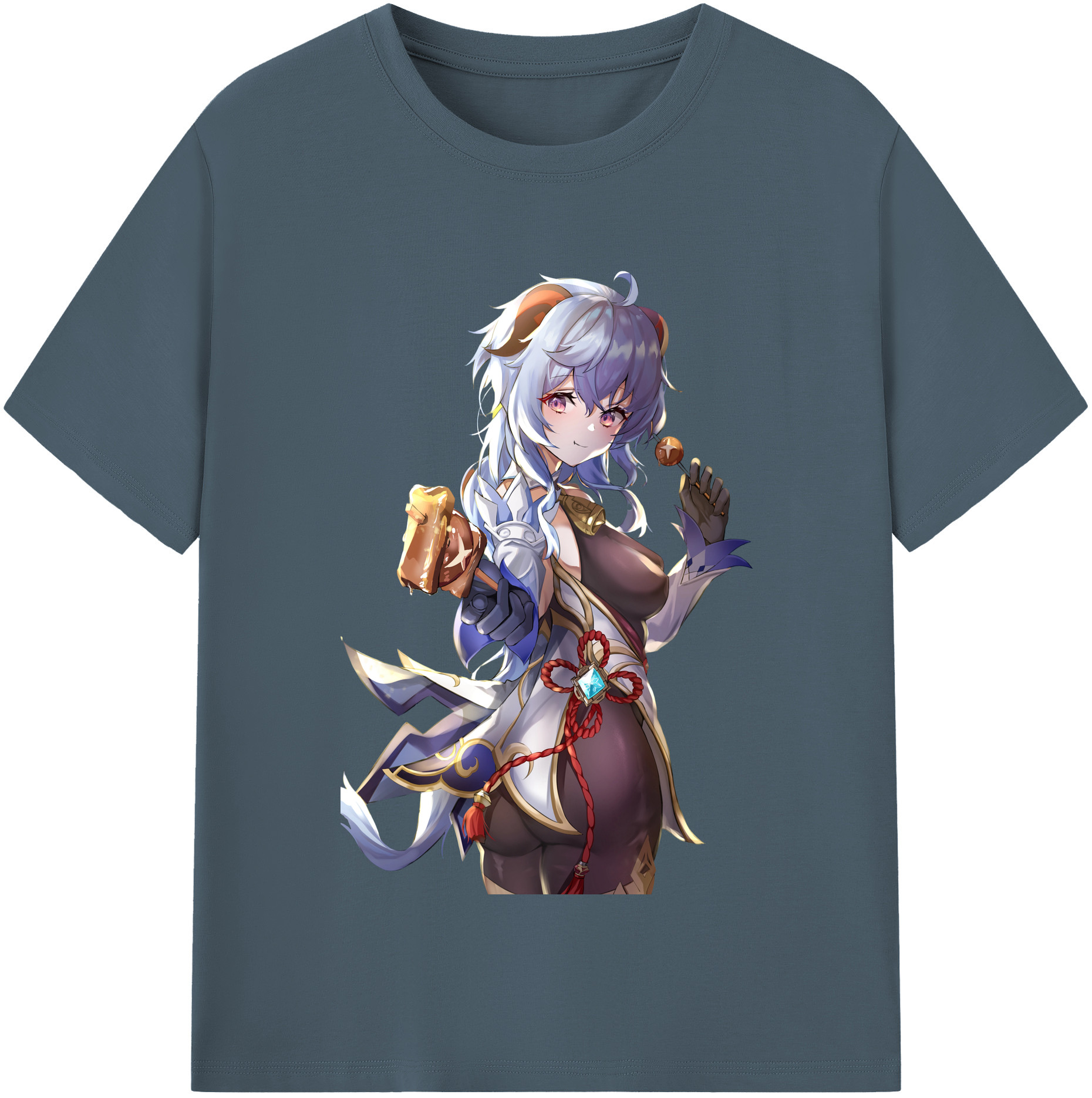 げんし神 甘雨 かんう genshin Ganyu 綿100％半袖Tシャツ（フロントプリント）